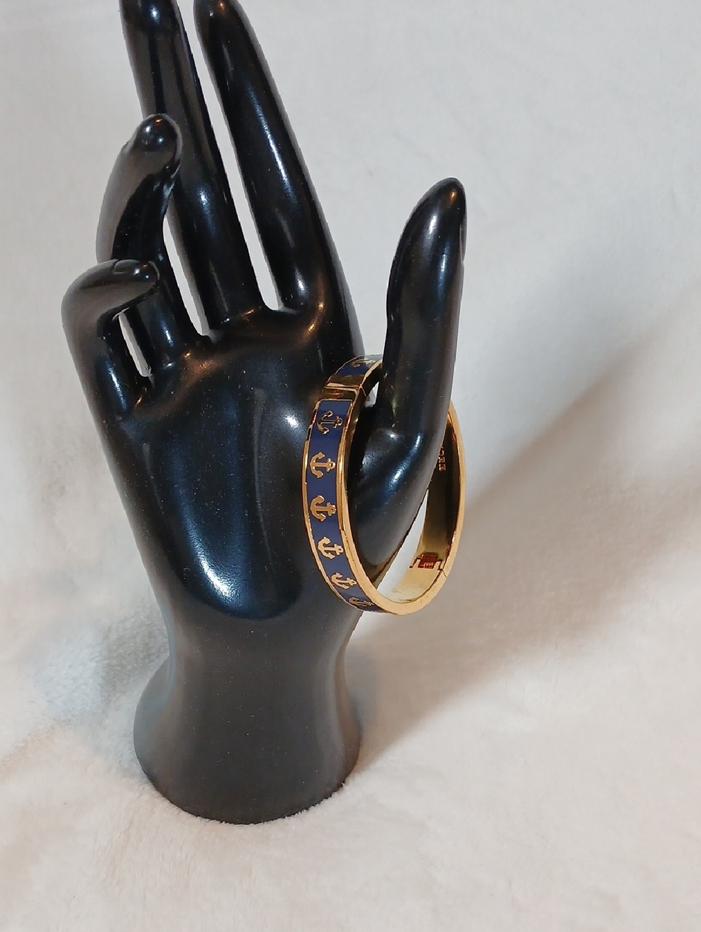 Kate Spade "Overboard"Gold and Navy Anchor Bangle Bracelet - Women Jewelry
